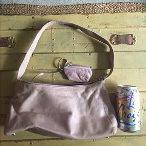 RACHEL LYNN DESIGNER BAG 100% LEATHER BAG PURSE LIGHT PINK BLUSH SHOULDER BAG